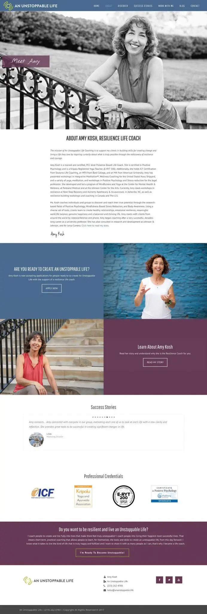 life coach website design
