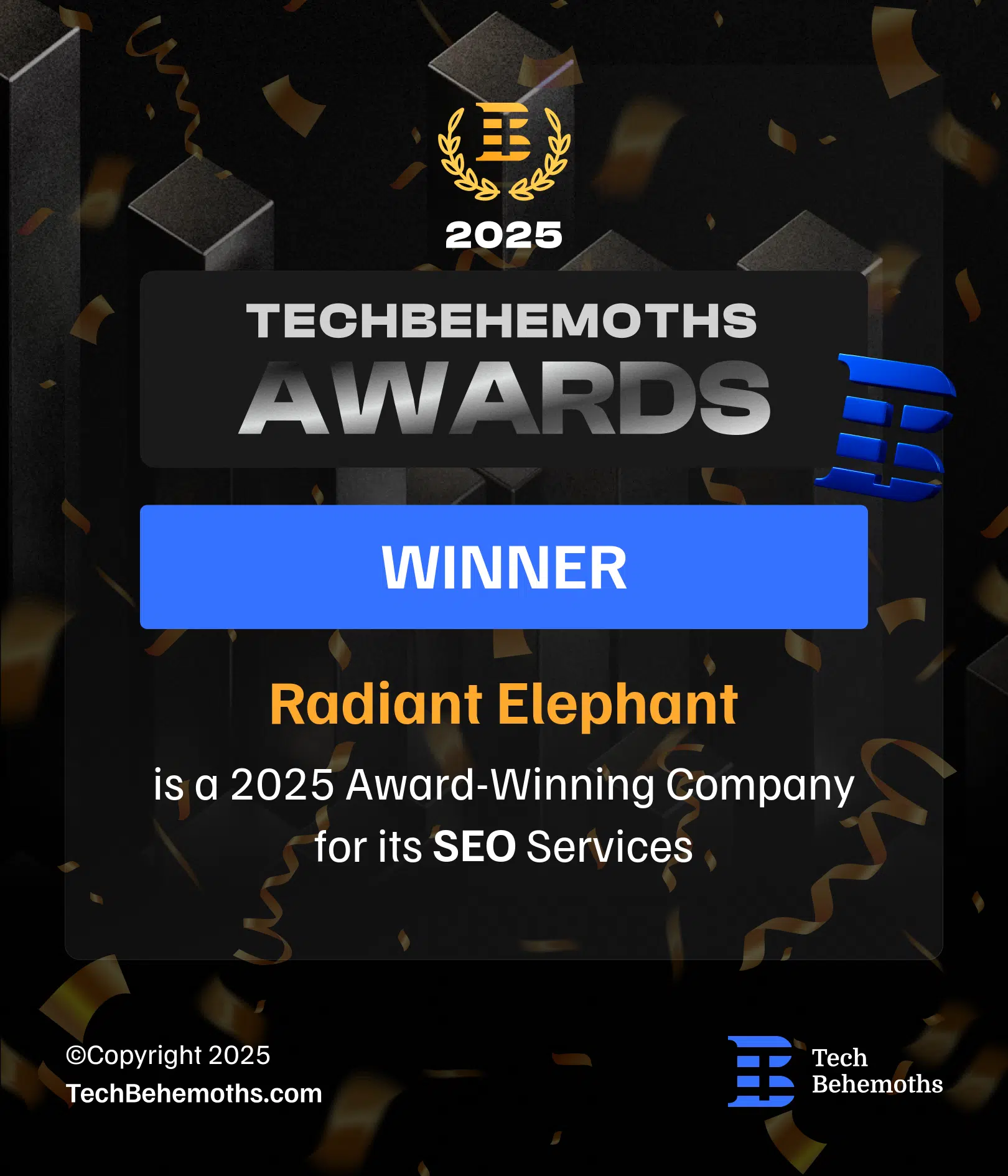 Award Winning Branding Award Badge from Techbehemoth