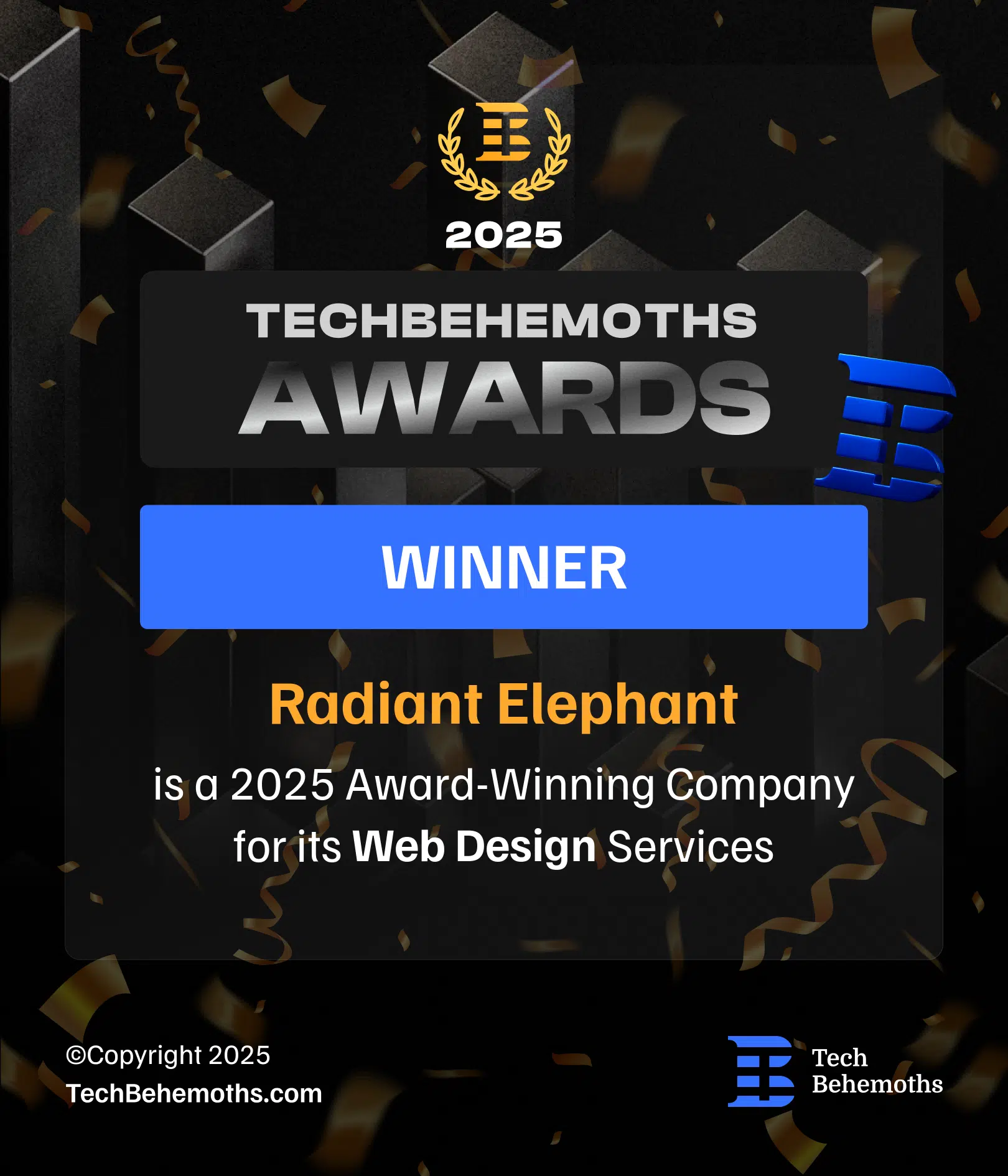 Award Winning Wordpress Web Design Award Badge from Techbehemoth