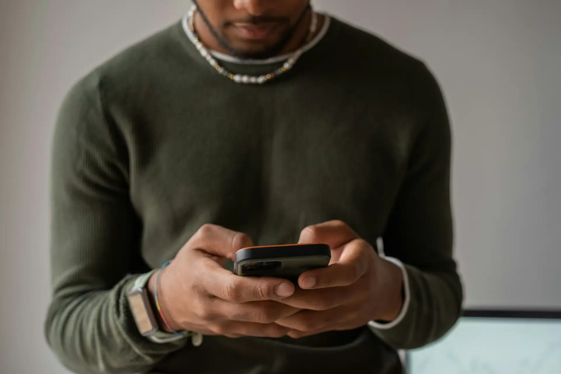 person using their mobile phone